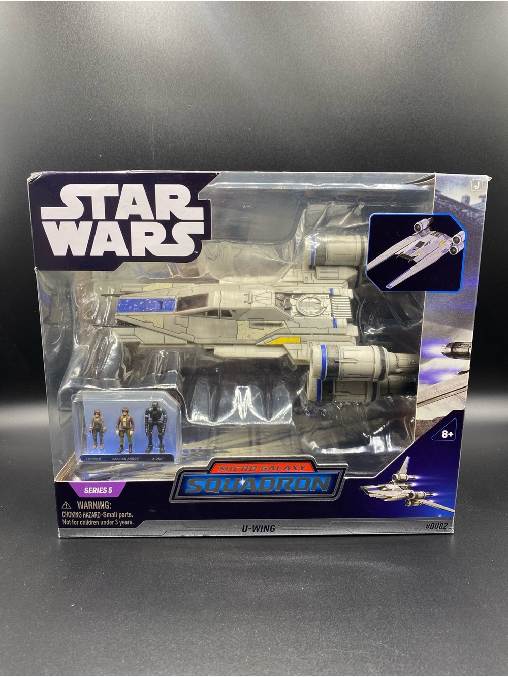 Star Wars U-Wing Micro Galaxy Squadron Toy - Gray, Blue, Yellow